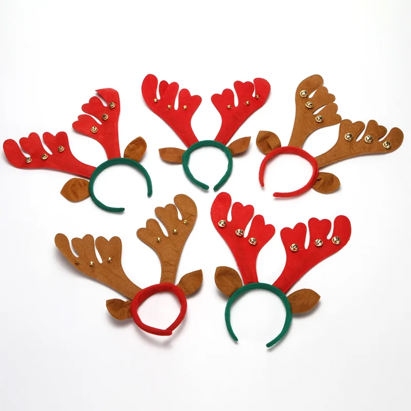 Рождественская повязка на голову три вида ушных колокольчиков рога