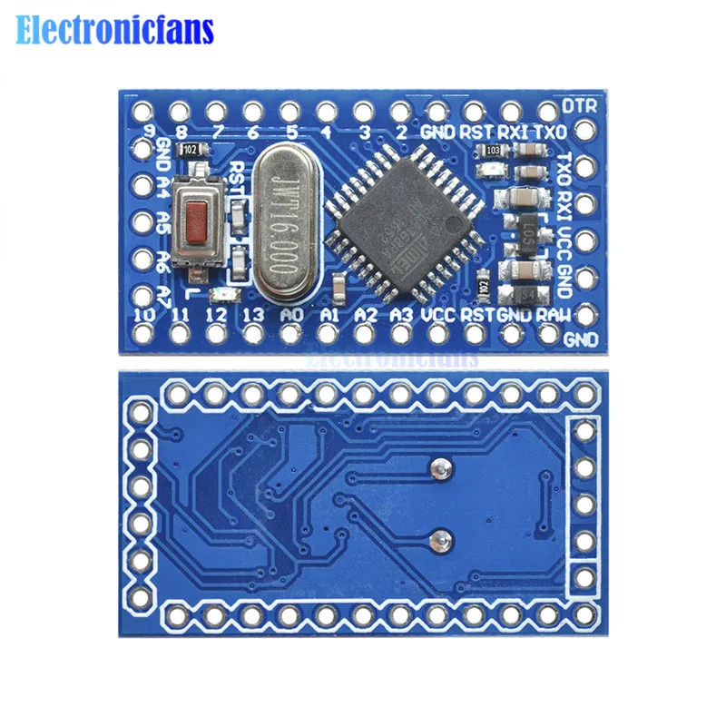 1 шт. Pro Mini Atmega168 мини ATMEGA168 Кристалл осциллятор плата модуль 16 м 5 В для Arduino Nano Заменить Atmega328 Лидер продаж