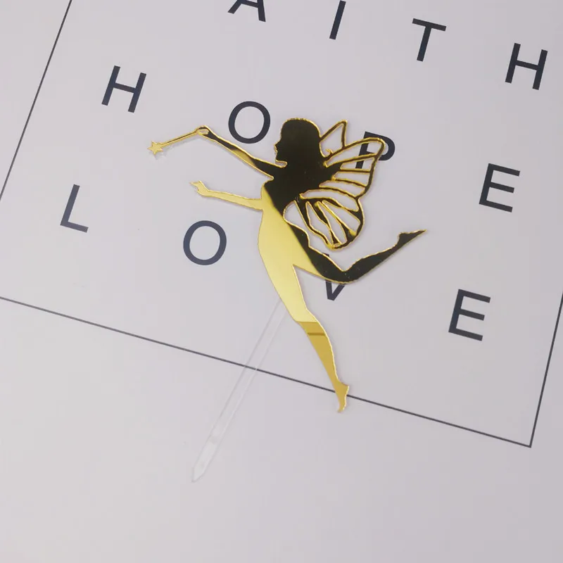 Новый акриловый Топпер для торта с изображением сказочного угла золотистый