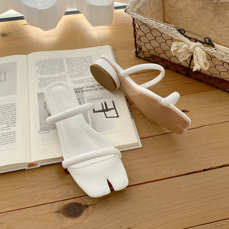 Шлепанцы женские на низком каблуке квадратный носок каблук | Обувь