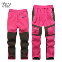 trvlwego hiking travel pants summer outing children patchwork trousers kids boys girls sport quick dry prevent uv breathable