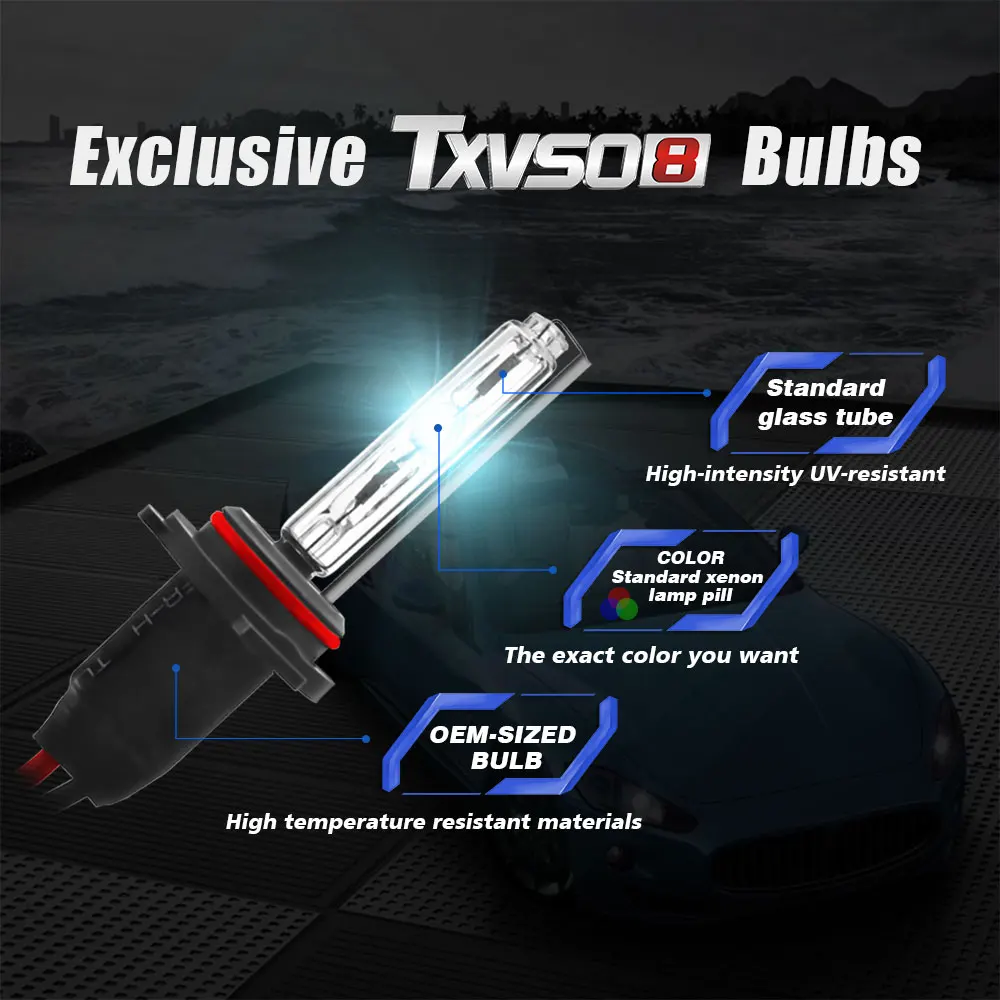 DHBH-TXVSO8 автомобильные ксеноновые светодиодные лампы для фар, 110 Вт 6000 К 12000лм лампа галогенная на замену или 2 шт. светодиодная внешняя лампочка