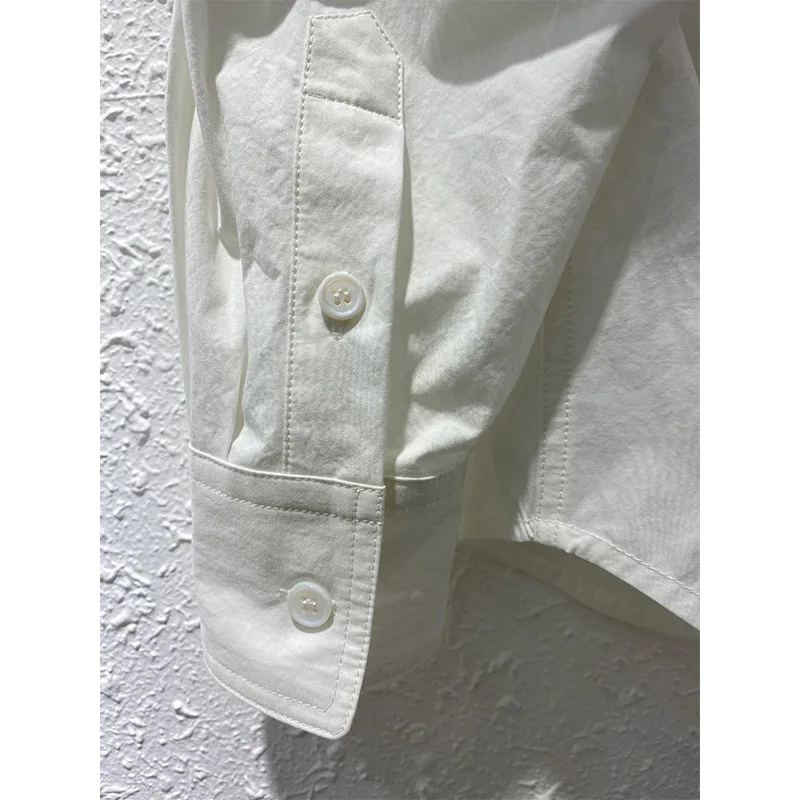 

Women Long Sleeve Shirt Pockets Single Breasted Solid Color 2020 New Female Blouse