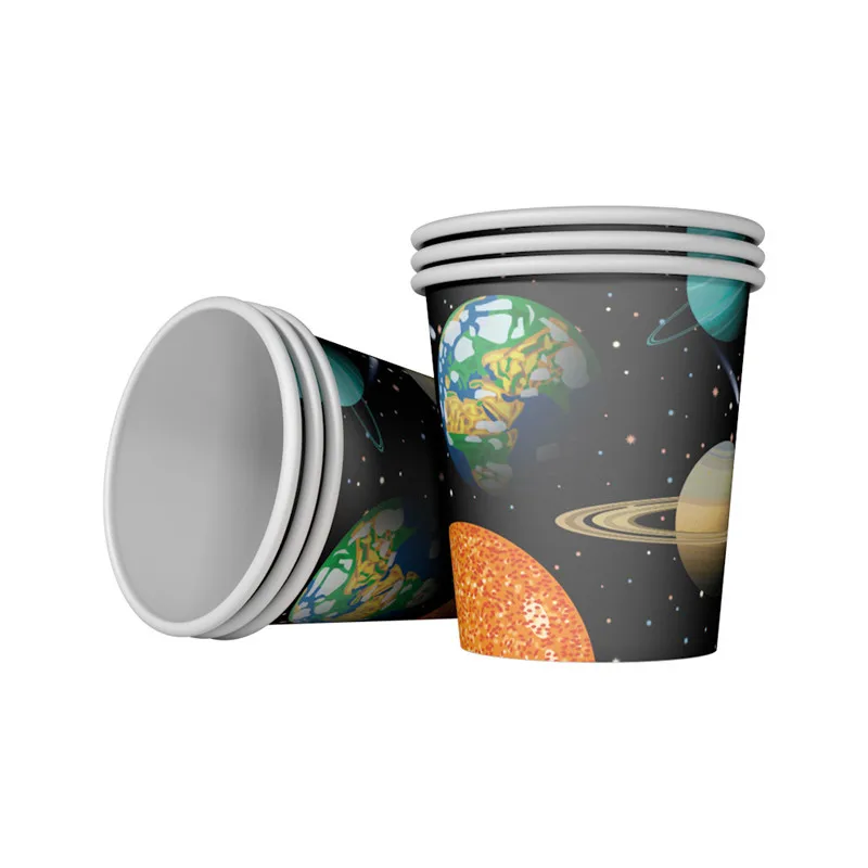 Space Planet Disposable Party Tableware Sets For Kids Birthday Party Decorations Universe Napkin Plate Cup Banner Party Supplies