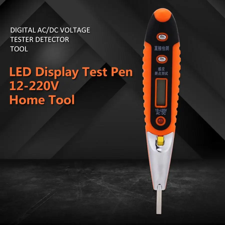 Вольтметр цифровой AC/DC тестер напряжения er детектор инструмент светодиодный 12 220