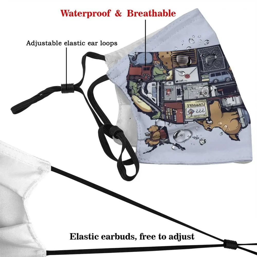 Карта мира национальная Искусство неодноразовая маска для лица цельная против