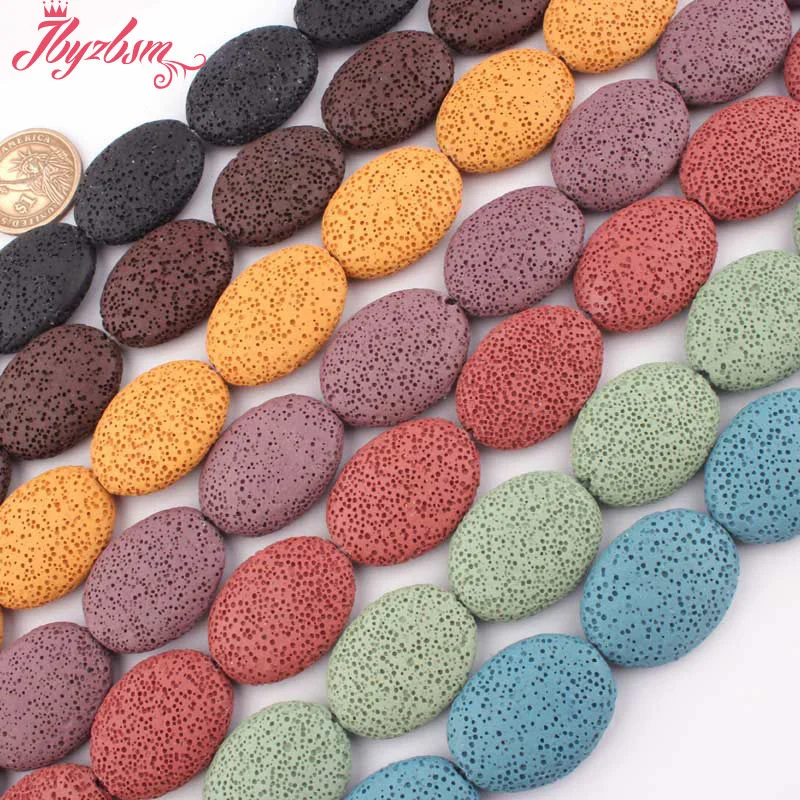 24x30 мм губка овальные бусины покрытие из вулканического камня натурального