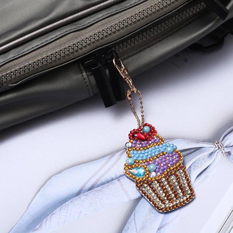 Алмазная картина губная помада и мороженое DIY 5D брелок круглая дрель хрустальные