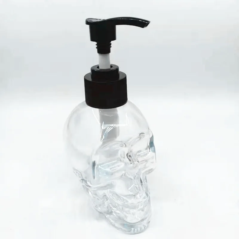 NEW black 1piece Год 180 мл креативный Стеклянный Череп для мытья рук жидкий розлив отель мыло диспенсер эмульсия бутылка ванная комната подарок на Хэллоуин - Цвет: NEW black 1piece