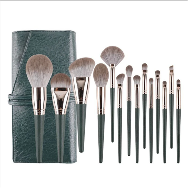 12 шт. кисти для макияжа инструмент мягкая кисть из натурального козьего ворса