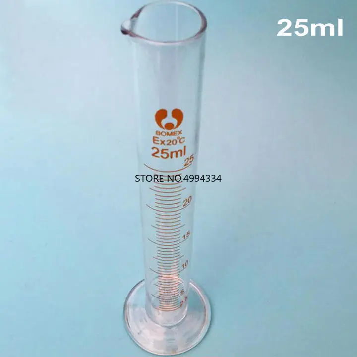 

5pcs/lot 25ml Graduated Glass Measuring Cylinder with scale line for Chemistry Laboratory Experiments