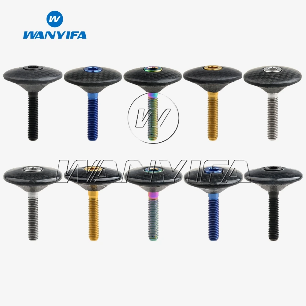 

1 1/8" 3K Carbon Fiber Glossy Matte Cycling Headset Stem Top Cap with M6x35 Titanium Bolt