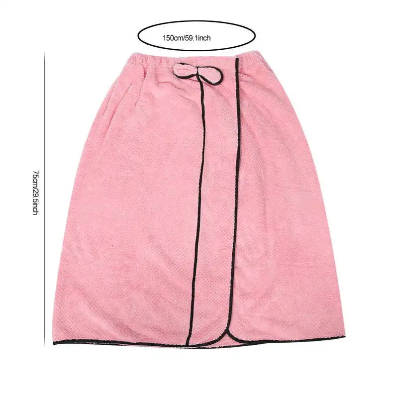 

/Set Women Absorbent Soft Shower SPA Body Wrap Robe Bath Towel +Bow Headband