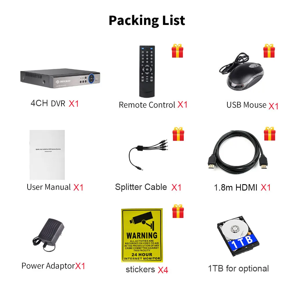 Видеорегистратор 5 в 1 4 канала 1080N 720P DVR для AHD аналоговых IP-камер домашней системы