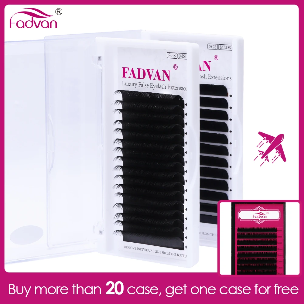 16 рядов накладные ресницы для наращивания C D Curl Fadvan натуральные норковые