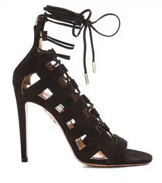 

New solid color multi band cross strap sexy fashion sandals stage sandals