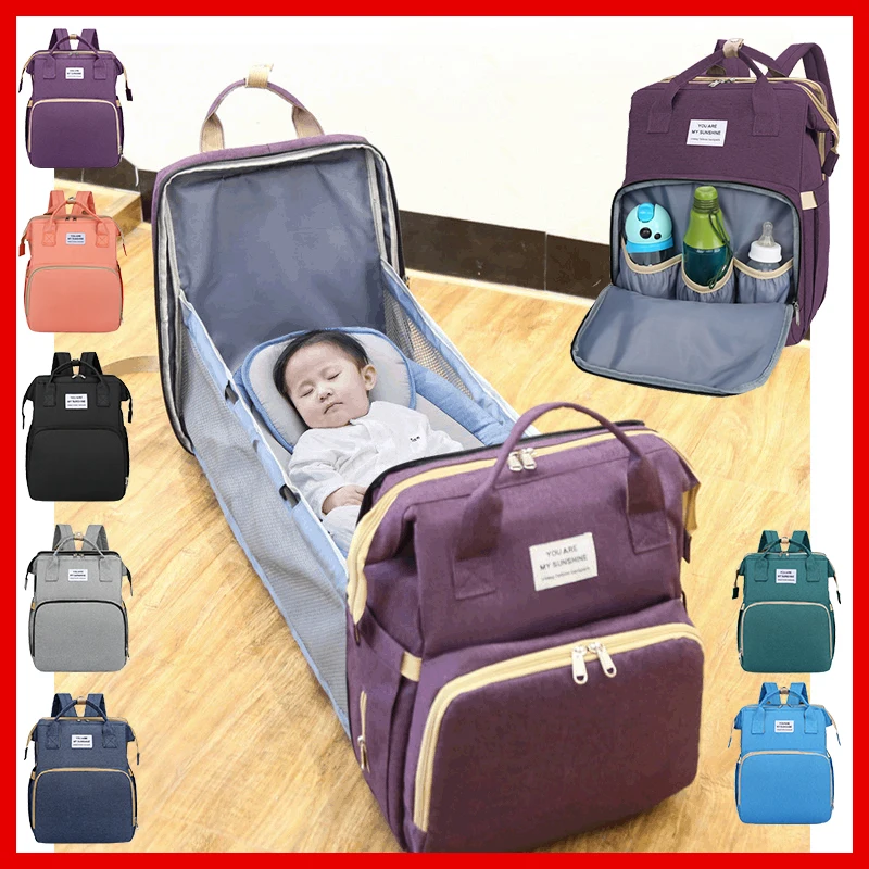 

Новинка 2021, модная сумка для мам для подгузников, вместительная сумка для подгузников, дорожный рюкзак, сумка для ухода за детьми, женская мо...