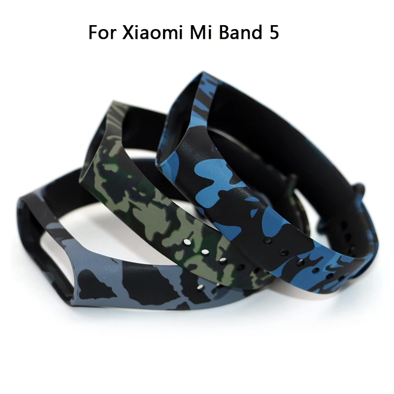 

TPU+TPE Bracelet For Xiaomi Mi Band 5 Bracelet Camouflage Replacement Strap For Mi Band 5 Miband 5 Wrist Straps Watch Band