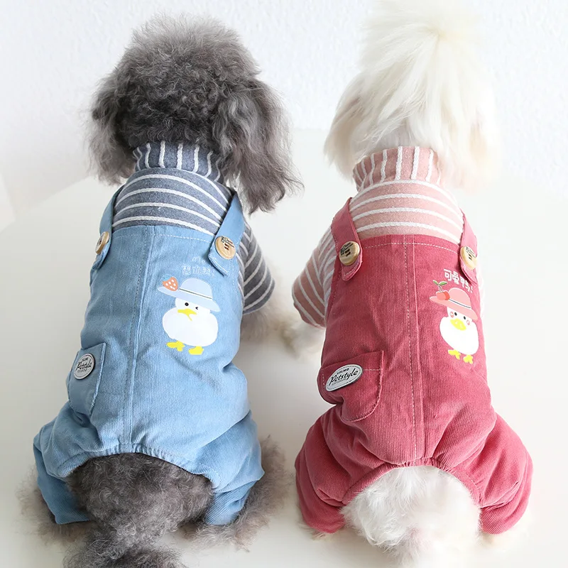 

Winter Cat Dog Clothes Dog Rompers Striped Cute Jumpsuit for Pet Dog Costumes XS Puppy Clothing Teddy Corgi Poodle Cat Clothes