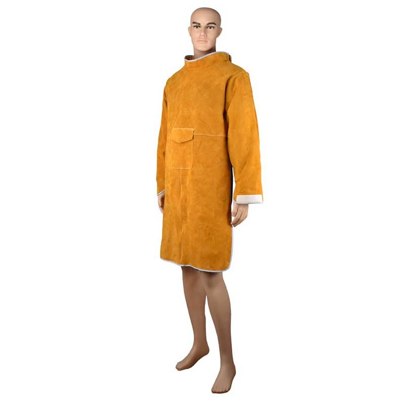 Cow Split Leather Welding Protective Clothing Apparel Welder Safety Jacket Durability Heat and Fire Resistant |
