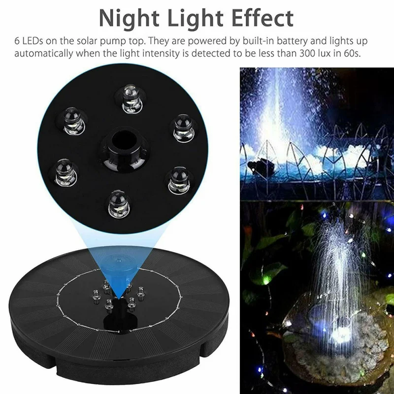 

Dropshipping Mini Solar Powered Floating Bird Bath Water Panel Fountain For Pump Garden Pond Pool Water Fountain