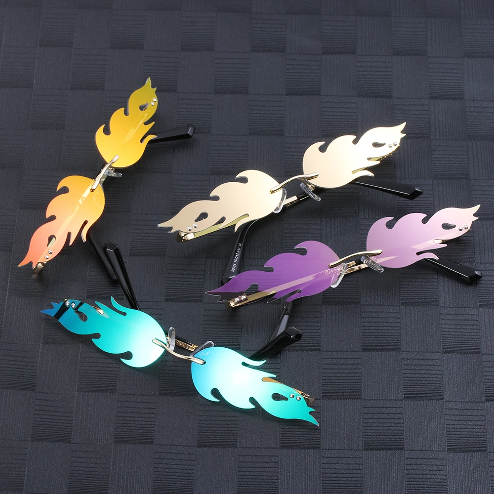 1 шт. женские и мужские огонь узкие солнцезащитные очки без оправы волна