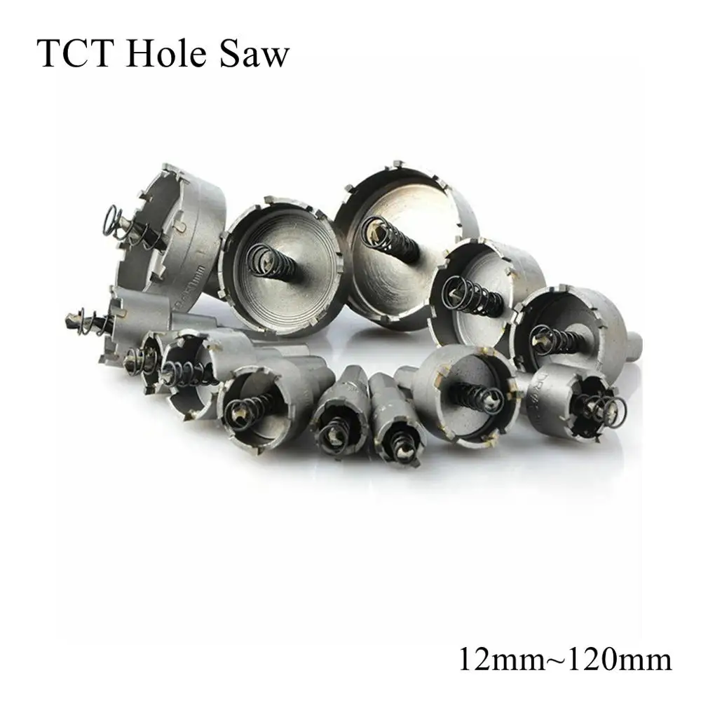 

12mm ~ 120mm TCT Hole Saw Blade HSS Metal Drill Bit Carbide Tip Cutter Metalworking Stainless Steel Iron Alloy Wood Aluminium