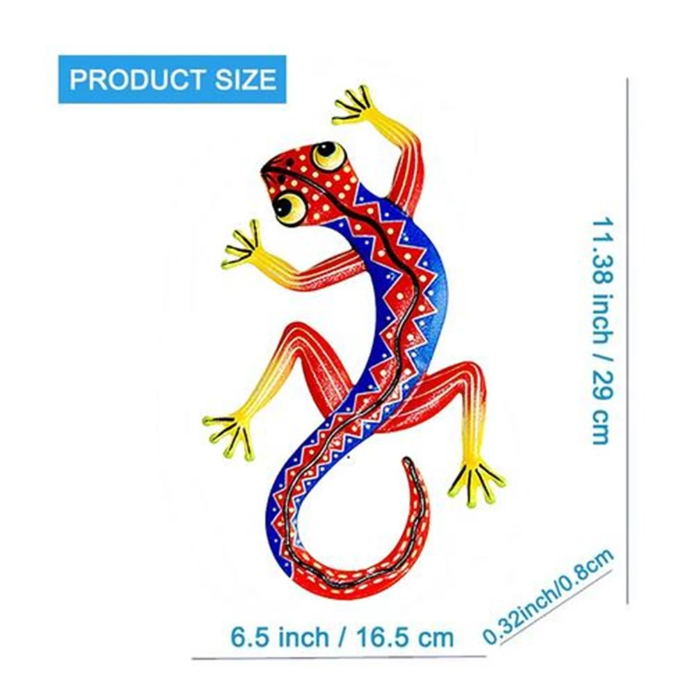 

Metal Gecko Wall Decor 12 Inch Gecko Art Wall Sculptures for Outdoor Backyard Porch Patio Lawn Fence