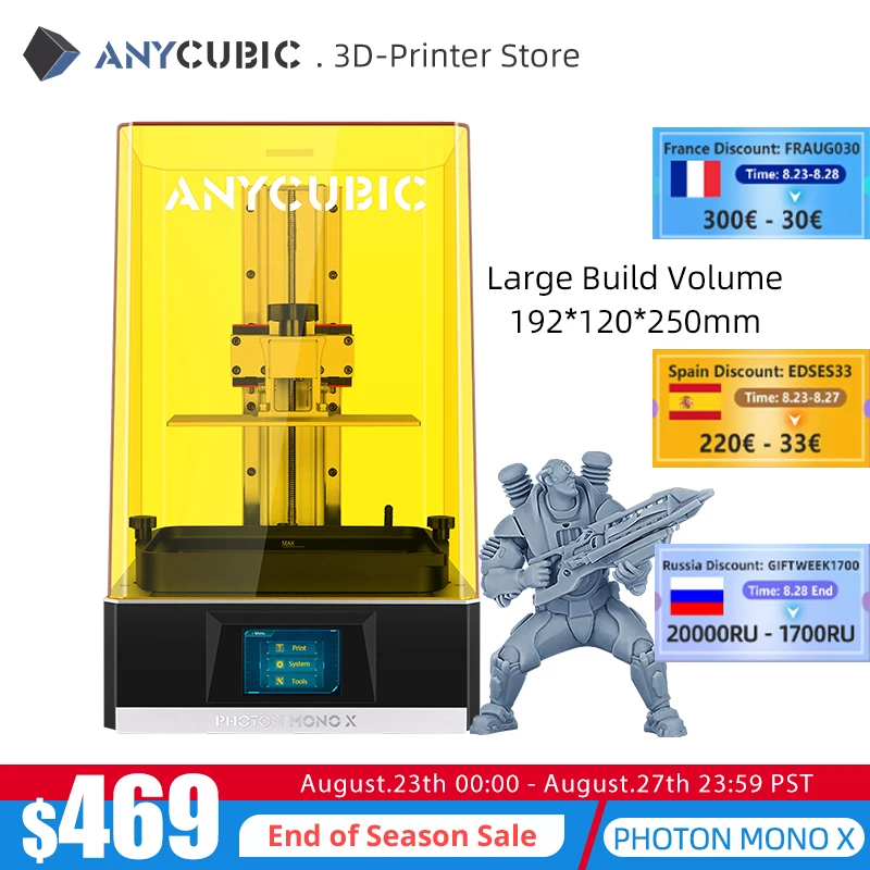 ANYCUBIC Photon Mono X LCD 3D принтер для мытья и отверждения плюс модель машинной стирки 2 в 1