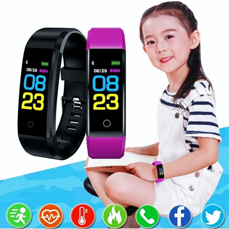 

Connected Watch Child Smart Watch Fitness Color Screen Bracelet Activity Running Tracker Heart Rate for Men Women Kids 115PLUS