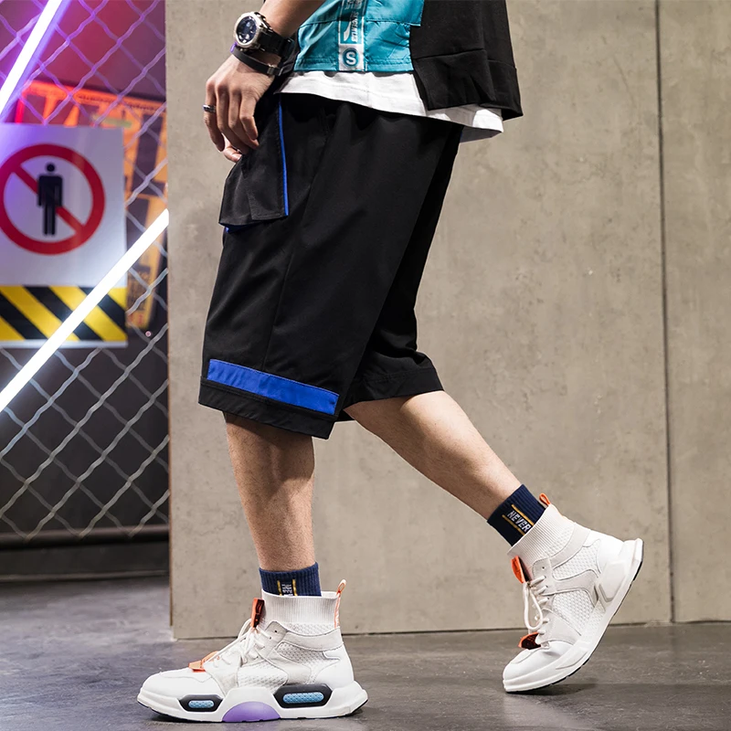 

2021 Men Summer Knee Length Hip Hop Shorts Trousers Bermuda Male Casual Fashion Loose Style Shorts Streetwear Hombre