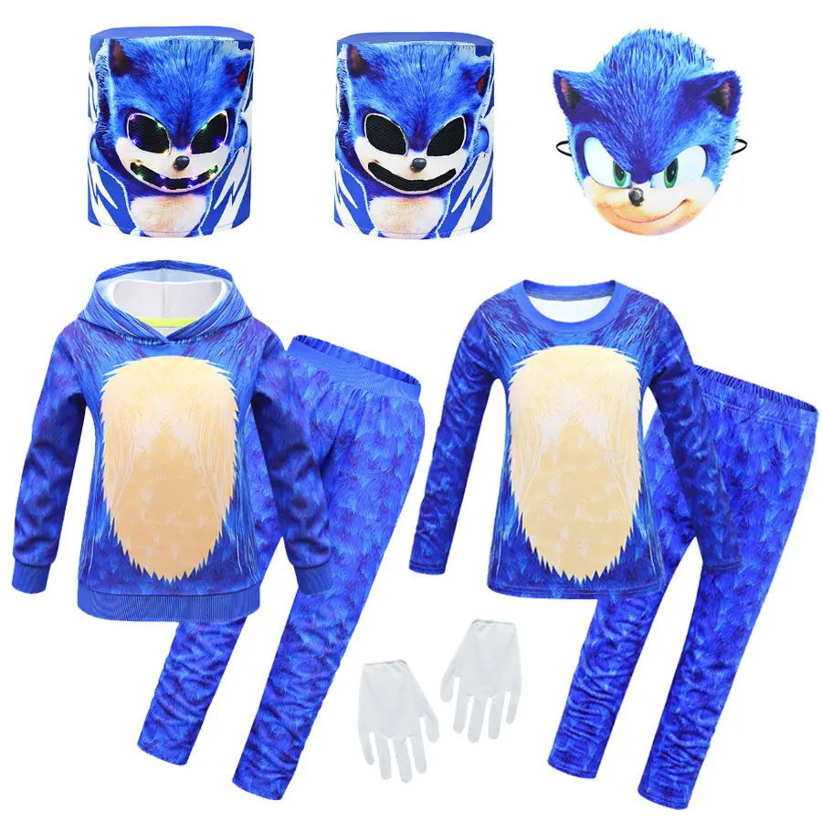 

Trick or Treat Kid Halloween Sonic Performance Costume Video Game Role Playing Costume Sonic Mask Headgear Set
