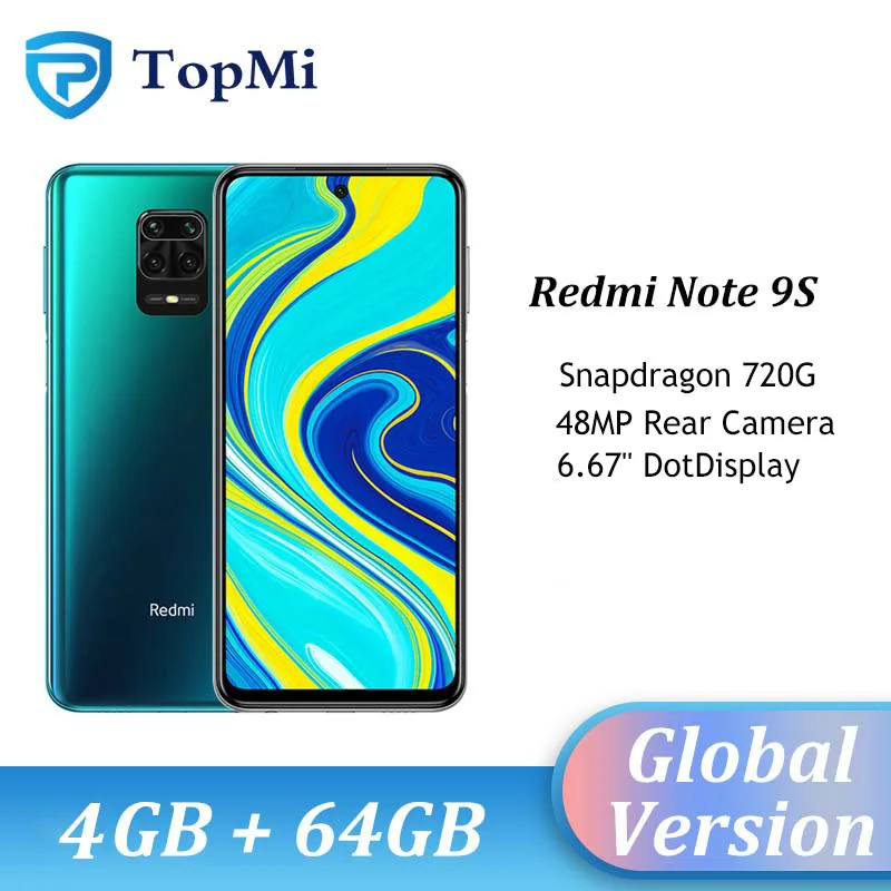 2020 в наличии глобальная версия Xiaomi Redmi Note 9S 4 Гб RAM 64 ГБ ROM Смартфон Snapdragon 720G 48MP