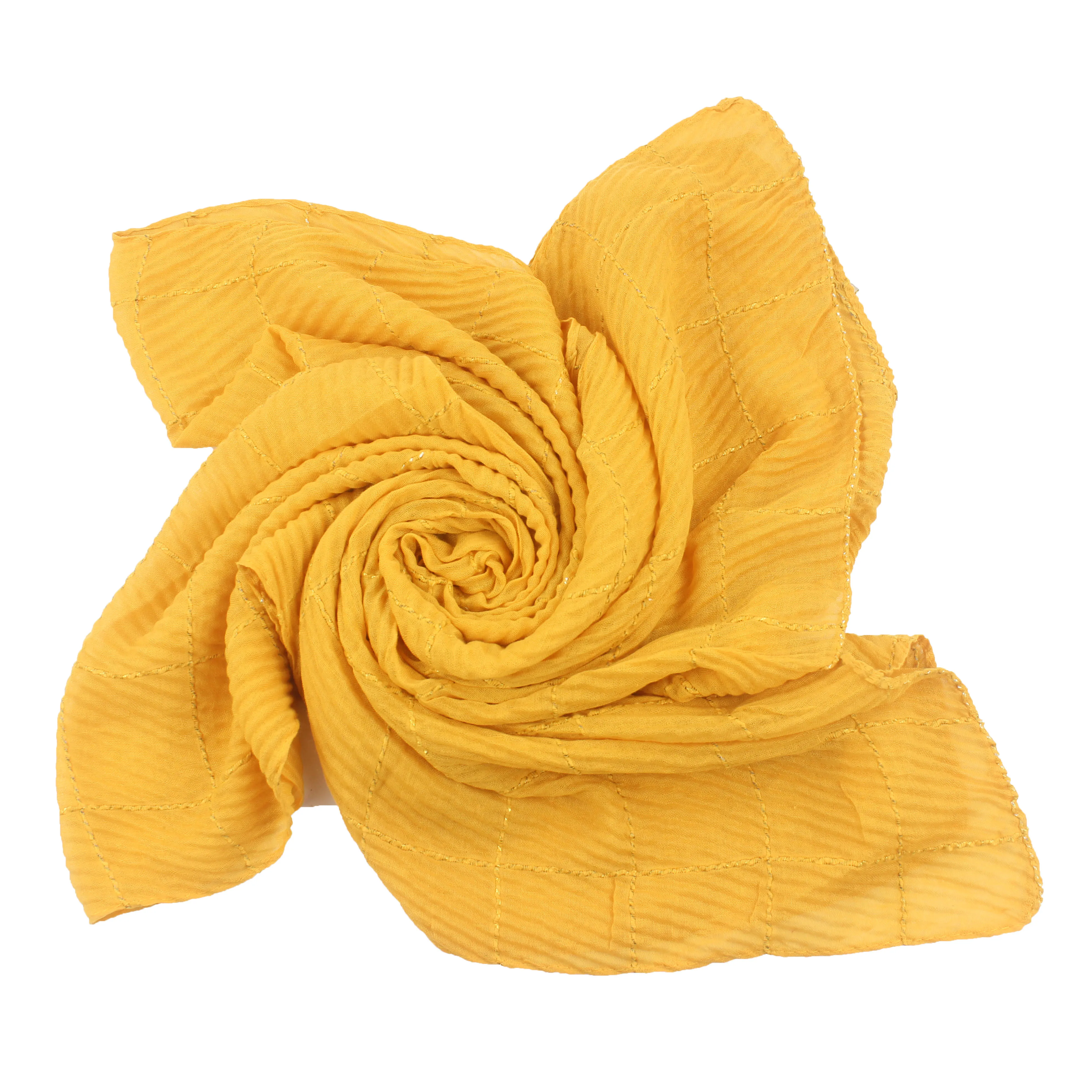 Женский мягкий хлопковый хиджаб в мусульманском стиле шарф складку 180*75 см