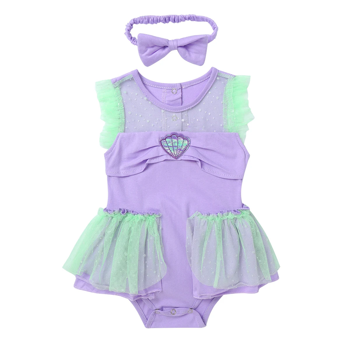 Комбинезон для маленьких принцесс Русалка костюм с повязкой на голову Хэллоуина