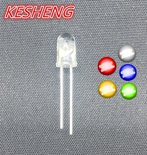 100 шт., прозрачные круглые супер яркие светодиодсветодиодный лампы 5 ...