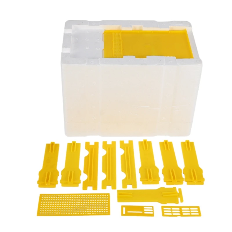 

1set Bee Hive Beekeeping King Box Pollination Box Foam Frames & 80x Fruit Bags for Fruit Trees Fruit Protection Covers