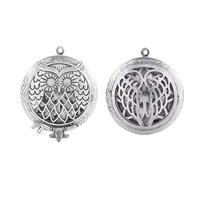 1pc antique silver color 25mm photo brass perfume aromatherapy essential oil hollow locket diffuser pendant for diy making