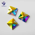 YANRUO 3240 квадратные Свадебные платья с кристаллами и кристаллами, стразы со стразами на плоской подошве