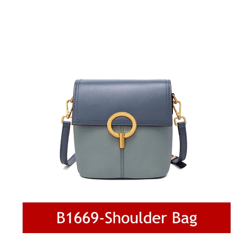 B1669 Blue BISON DENIM, коровья кожа, роскошные сумки, женские сумки, дизайнерская Новая сумка на плечо, высокое качество, сумка через плечо для женщин, B1669 - Цвет: B1669 Blue
