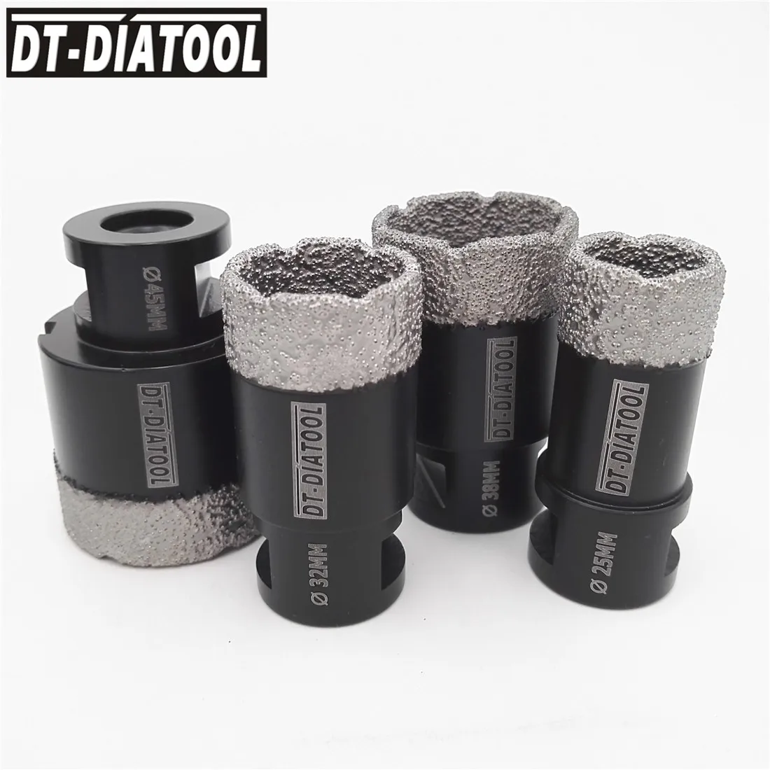 DT-DIATOOL 4pcs M14 Thread Dry Diamond Drilling Core Bits Hole Saw for Ceramic Tile Drill Bits Granite Marble Drilling Bits