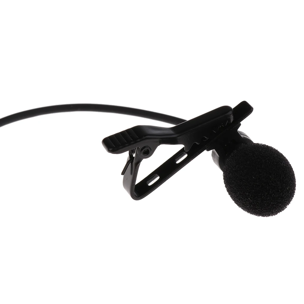 

3.5mm Plug Clip-on Lapel Collar Condenser Microphone with Earphone Adapter MIC for Speech Interview Live Online Chat