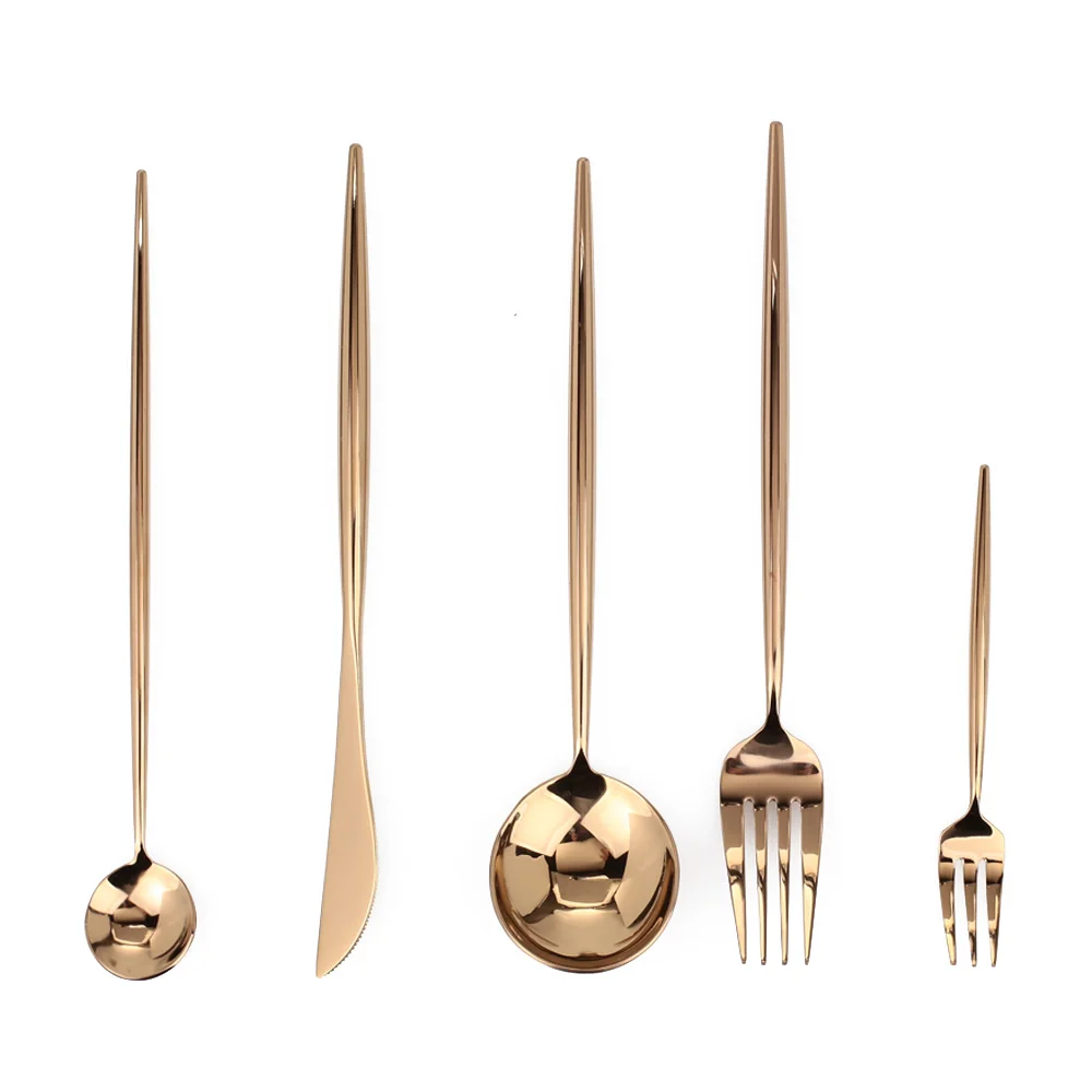Подарочные столовые приборы для дома баров из розового золота посуда