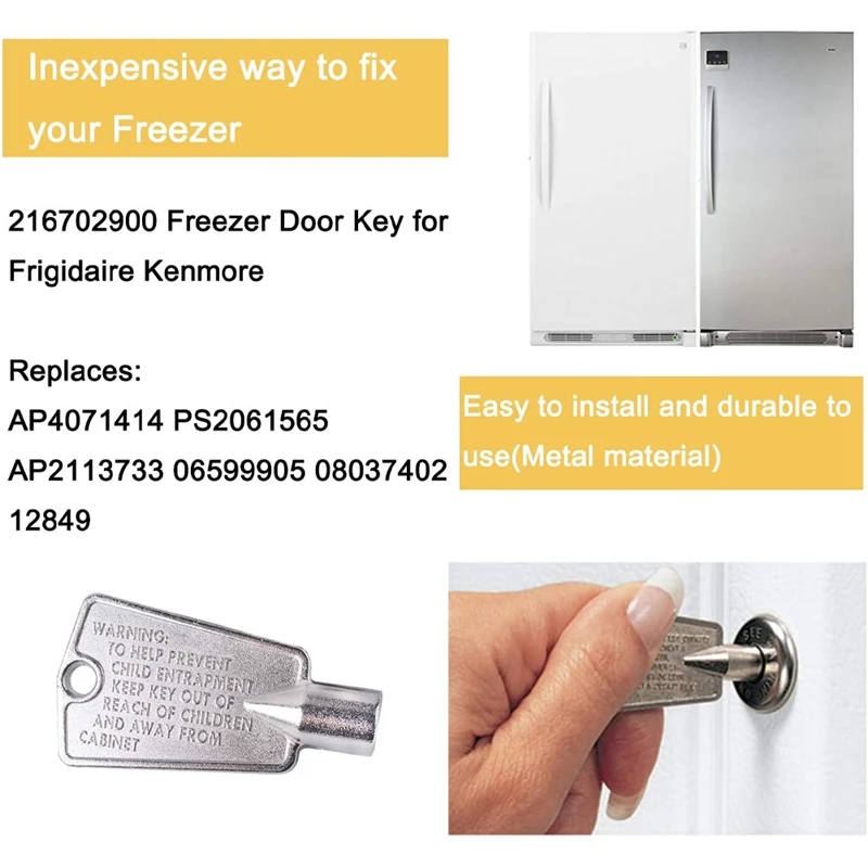 2 упаковки 216702900 дверные ключи морозильной камеры для Fri-Gidaire Kenmore GE заменяет AP4301346