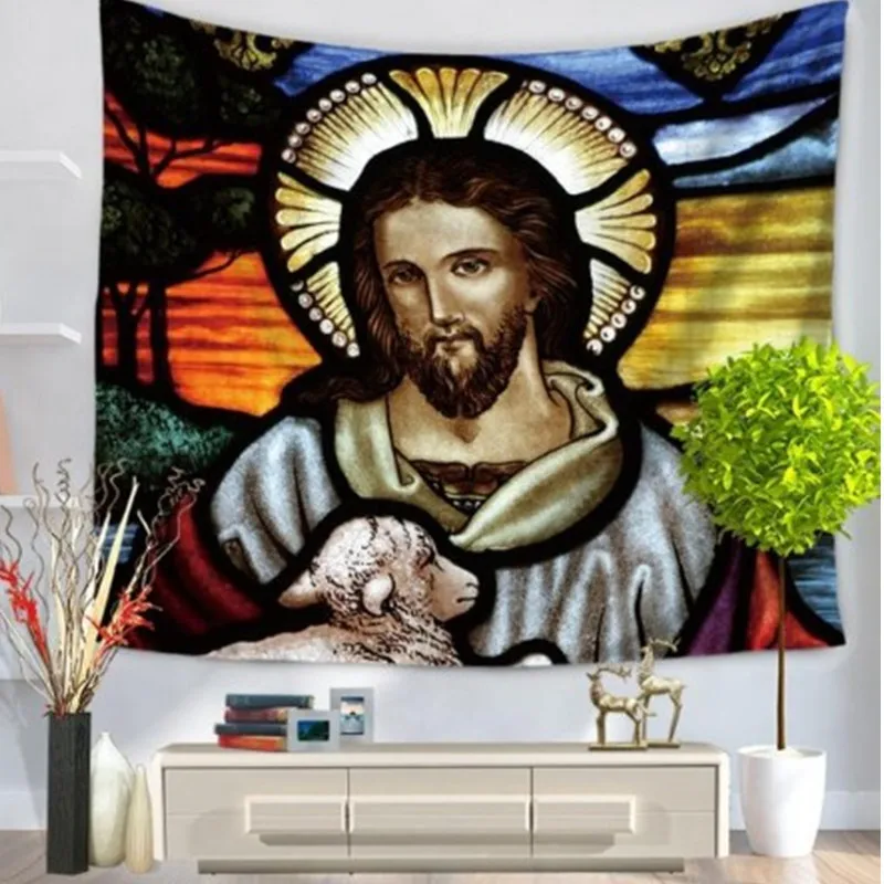 Гобелен на стену 130x150 см Европейский классический Бог Jesus Christ одеяло домашнее