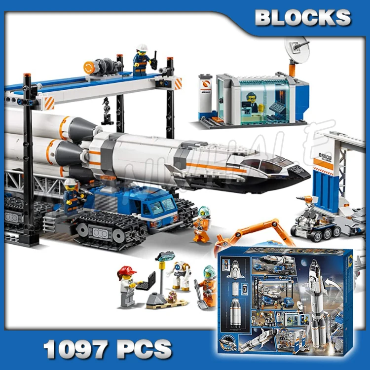 

1097pcs Deep Space Rocket Assembly Transport Crawler Truck Rover Lab 11388 Building Blocks Gifts Compatible With Model