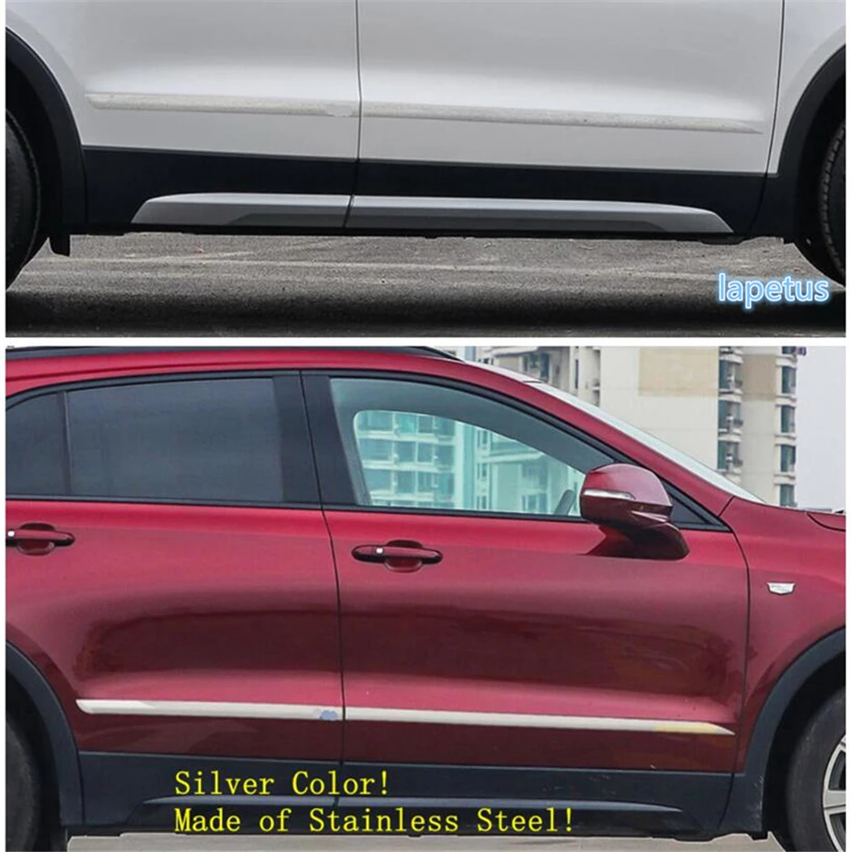 

Lapetus Side Door Line Garnish Body Trim Accent Molding Cover Bezel Styling Protector Kit Fit For Cadillac XT4 2019 - 2022
