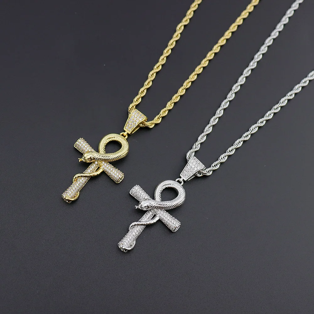 Men Viper Cross Necklaces &amp Pendant Religious Hip Hop Jewelry for Women with Stainless Steel Chain Online Shop | Украшения и