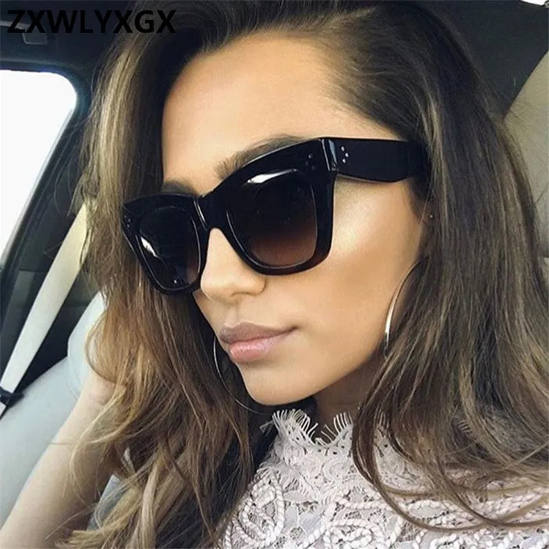 

2021 Luxury Oversize Square Sunglasses Women Vintage Brand Big Frame Sun Glasses Fashion Gradient Female Oculos