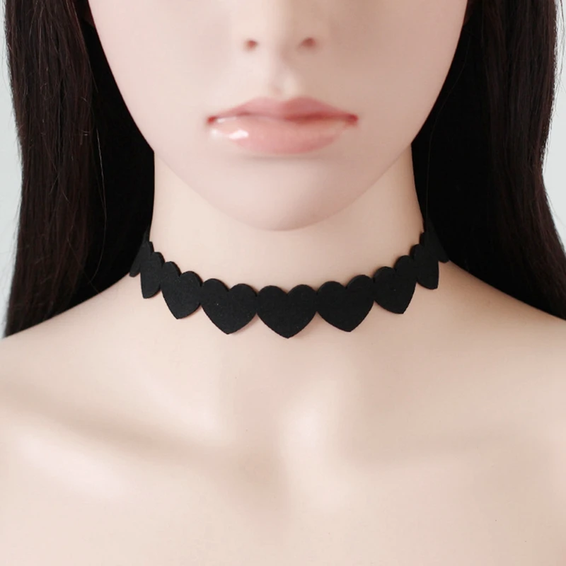 

2021 Summer New Small hearts Necklace Simple Heart Velve Choker Neckchain for girl Party Jewelry Neck accessories COSYOO